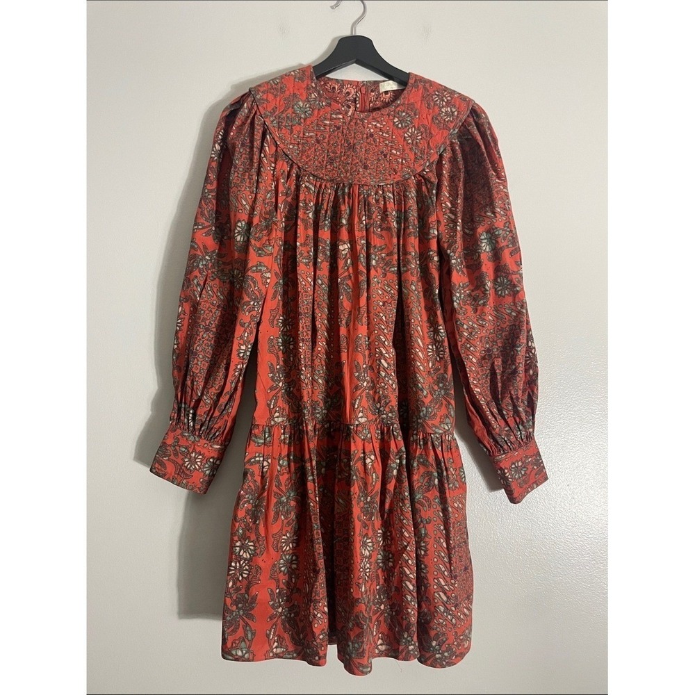 Ulla Johnson Mini Dress Cotton Batik Floral  2 Boho Designer